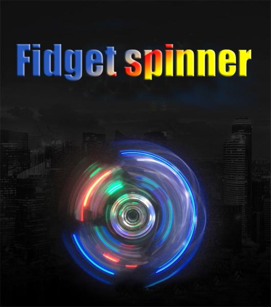 Crystal Fidget Spinner with Flashing LED Lights GK-FS01
