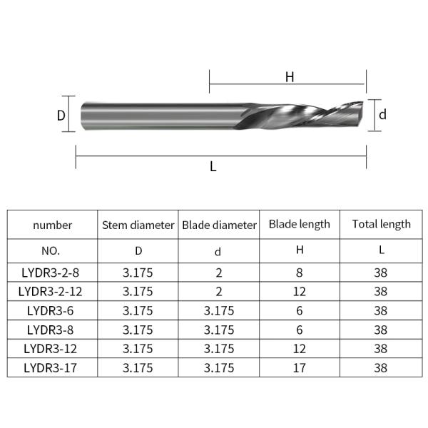 YINGBA Custom Solid Carbide Aluminium End Mill 1.5mm Cnc Router Bit for Aluminium Milling Cutter 3.175 -12mm