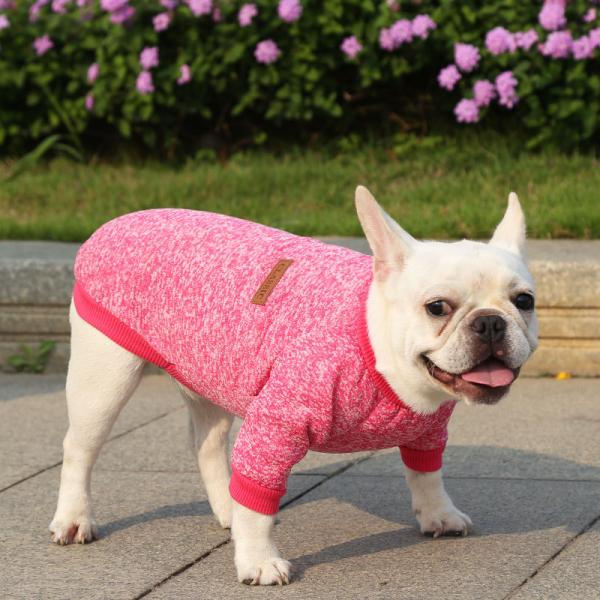 Knitted Puppy Clothes Solid Pattern Polyester Material for Your Four-Legged Companion