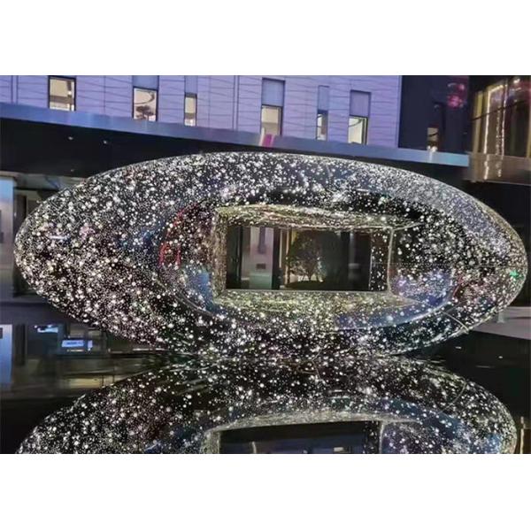 Abstract Metal Outdoor Garden Sculptures Art Mirrored SS 316L For Entrance