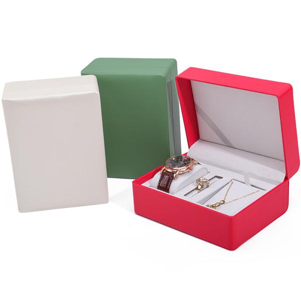 Multi Function Sleek Faux Leather 	Watch Storage Case Adaptable Storage Jewelry Box
