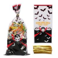 Sacs imprimés faits sur commande de festin de cellophane avec des liens de torsion pour Halloween