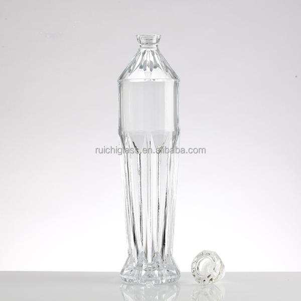 Hot Stamping Fancy Glass Liquor Bottle for Vodka Industrial Beverage Custom Design
