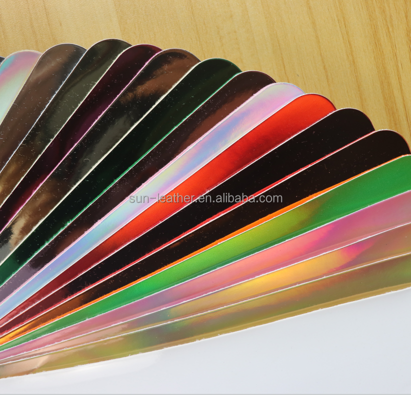 OEM TPU Mirror PU Synthetic Leather Fabric for Shoes Women