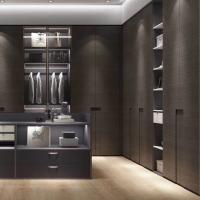Porte oscillante noire Chambre en verre Armoires Melamine personnalisées