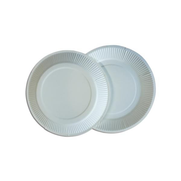 White Color Eco Friendly Paper Plates 6 Inch For Birthday Celebrations