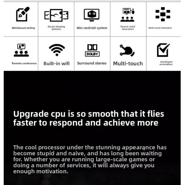 Smart Interactive LED Touch Screen Tablet Elevator-Suitable Electronic Whiteboard for Multimedia Teaching and Conference