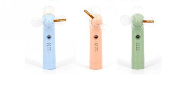 Rechargeable Misting Fan with 1200mAh Battery and LED Flash
