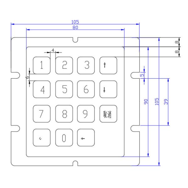 Customized Industrial Metal Keyboard For Dyeing Machine Equipment Operation
