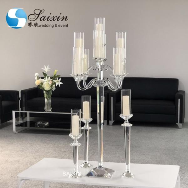 K9 Crystal Glass Candelabra For Sale Taper Pillar Candles Wedding Party Table Decor