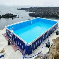 Piscine d'eau portative de cadre d'acier inoxydable nageant l'équipement de jeu de PVC de 0.9mm
