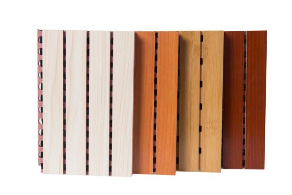 Home Cinema Audio System Sound Insulation Grooved Wood Acoustic Wall Panel
