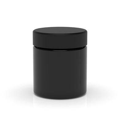 Frascos de vidro preto fosco 3 onças Embalagem de flores Frascos herméticos à prova de cheiro Tampas de cromo