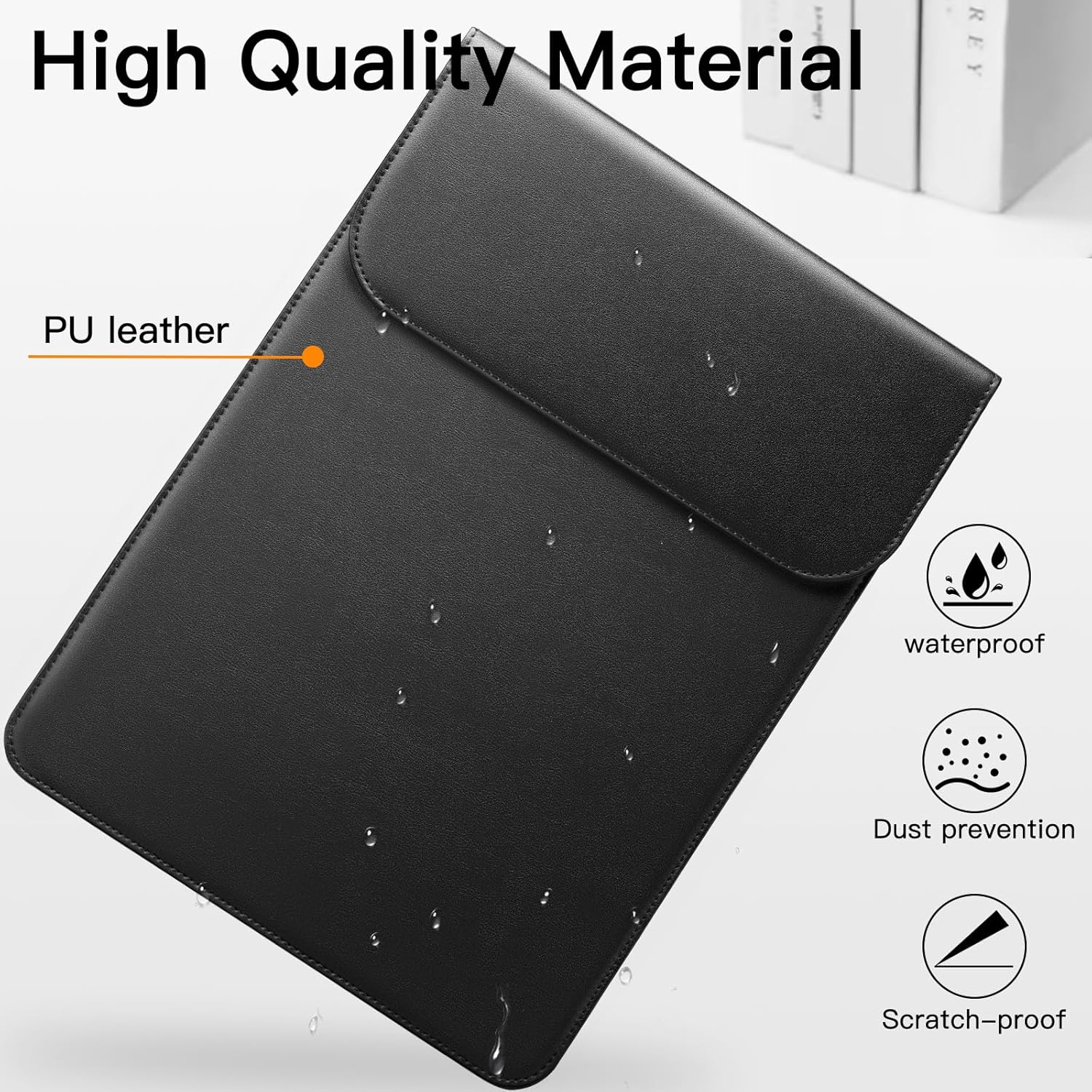 Wholesale 13 Inch Laptop Sleeve Large Faux Suede Neoprene PU Leather Case Durable Simple Style Small Accessory Case Wholesale OEM/ODM/Private Label