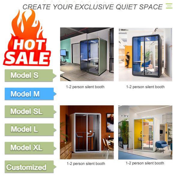 Stand Alone Meeting Pod in Private Space Soundproof Glass Booth Portable Office for Work