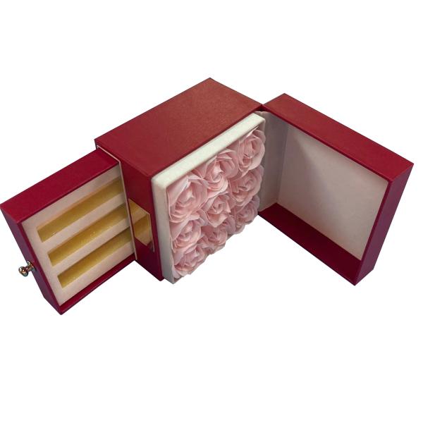 Wholesale Customized Luxury Double-Deck Drawer Hardcover Gift Packaging Box Jewelry Packaging Box for Valentine′s Day