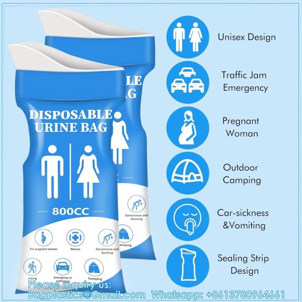 Disposable Urine Bags, Pack Travel Pee Bags, Unisex Urinal Bag Vomit Bags Travel Traffic Jam Emergency Portable