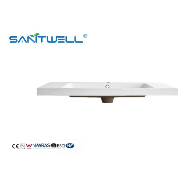 Особенные тазы смолы камня дизайна SWI912 толщиной окаймляют лоснистые белые моя тазы руки для Bathroom гостиницы