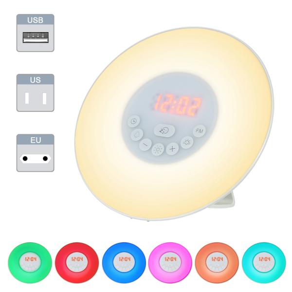 Touch Control DC5V Natural FM Wake Up Alarm Clock Light Sunset Simulation
