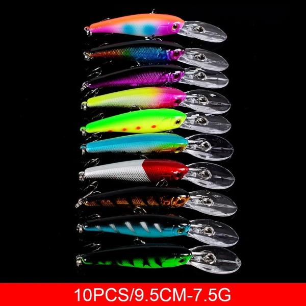 48pcs Fishing Lure Set Crankbait Artificial Hard Bass Bait  Fish Tackle Box