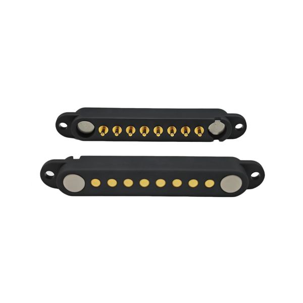 8pin magnet attraction spring loaded pogo pin connector gold plating 8pin magnetic connector