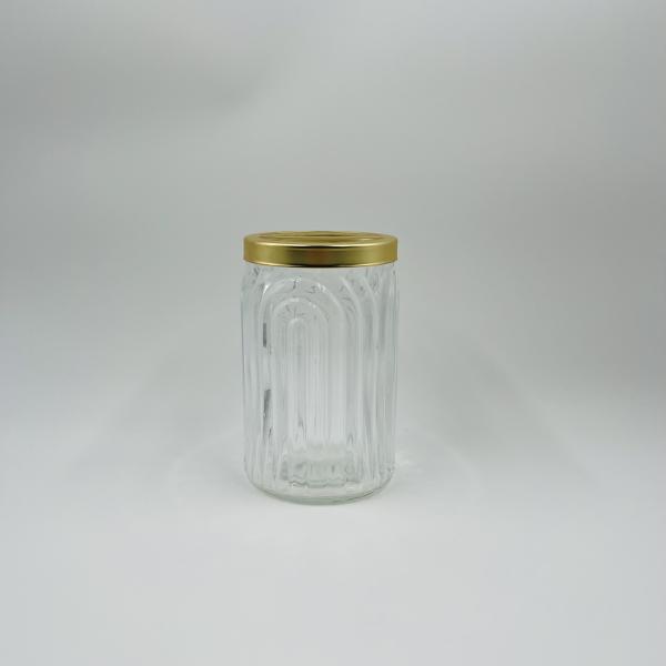 Стеклянные аксессуары для ванной прозрачная ребра вертикальная полоска роскошная бутылка лосьона с золотым насосом