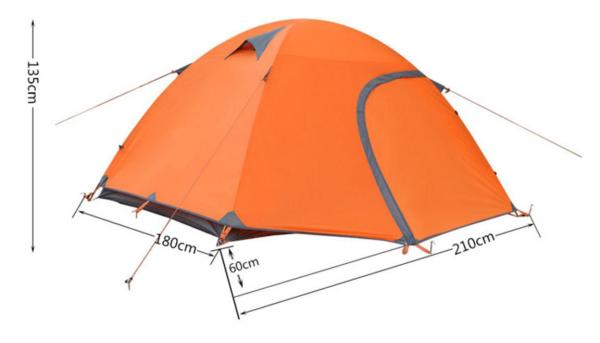 Ultralight 3-4 Person Doule Layer Tent Double Door 4 season Camping Tent(HT6011)
