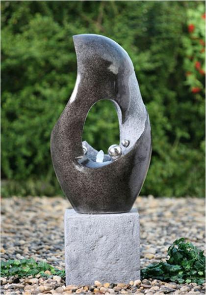 46 Black Marble Resin Water Fountain Contemporary Resin Outdoor Wall Fountains