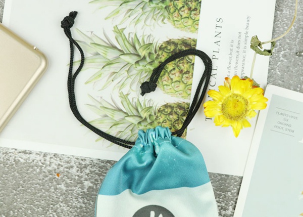 Логотип печатания цифров двойного мешка стекел Микрофибер Дравстринг полный с сплетенным ярлыком