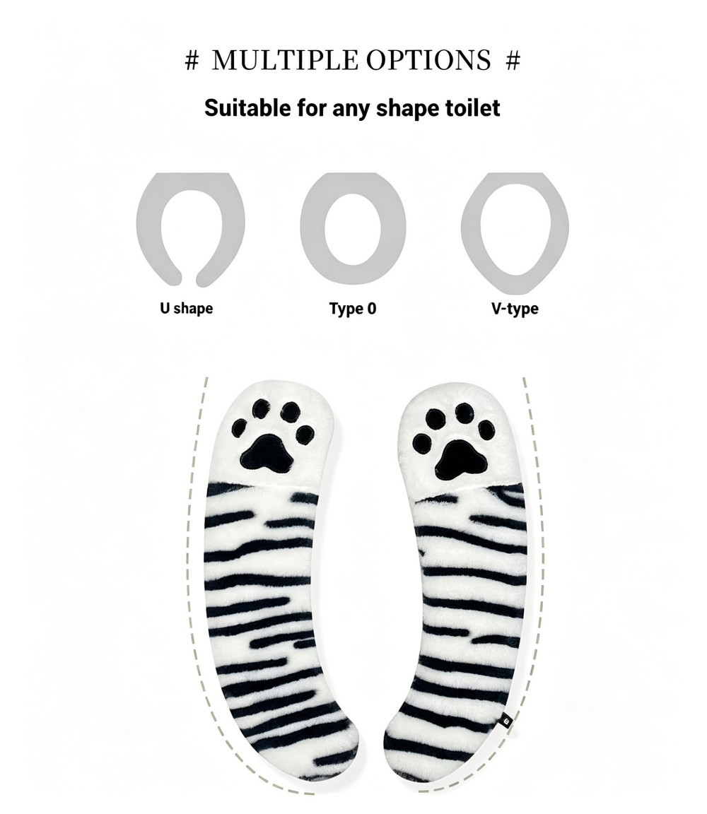 Washable Reusable Toilet Seat Cover With TPR Adhesive Back For Comfort