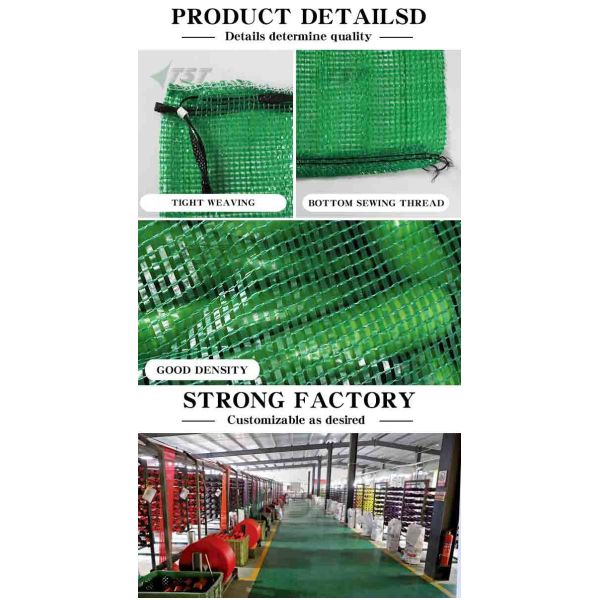 Green Polypropylene Circular Mesh Bag For Sweet Corn Chili Lemon