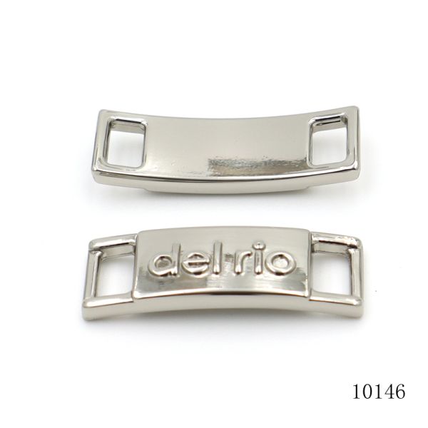 Nickel Metal Shoe Tags Square Custom Embossed Metal Tags OEM / ODM