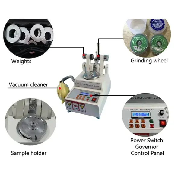 Versatile Multi-material Taber Abrasion Tester with 60rpm Rotating Speed for Wear Resistance Testing