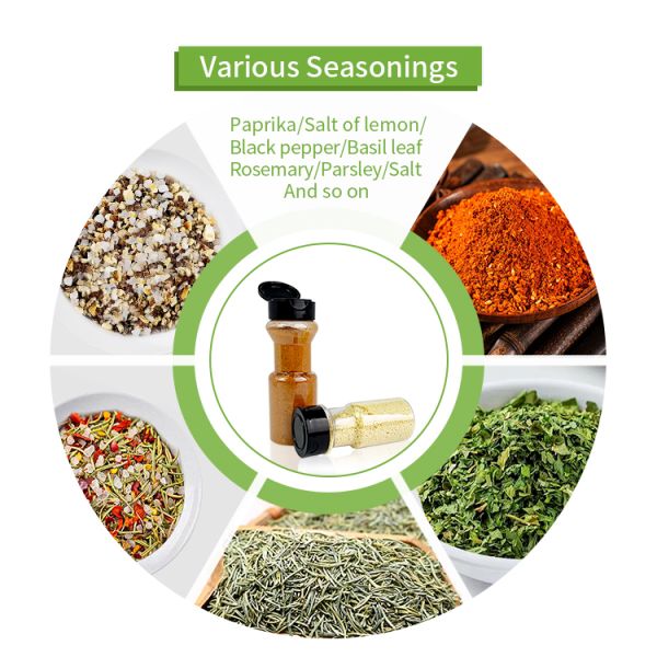 Clear PET Bottle BBQ Condiment Seasoning Plastic Salt Shakers Jar PET Spice Bottles Dry Food