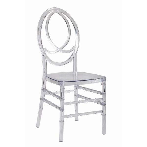 Chaise Chiavari blanche en plastique empilable Meubles d'hôtel de banquet