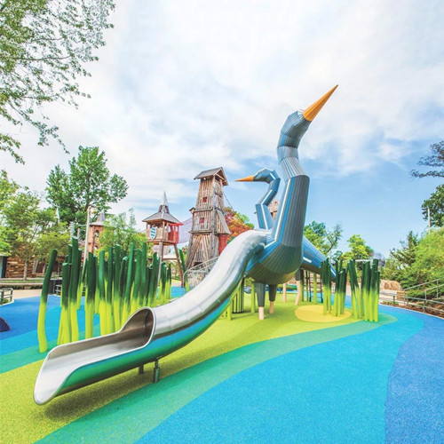 Duck Outdoor Garden Sculptures Stainless steel Large Metal Playground Slide
