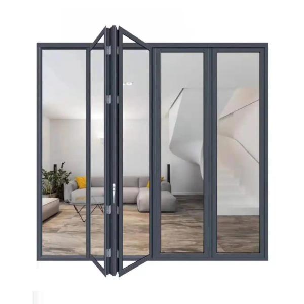 Atualização para porta deslizante de vidro triplex porta dobrável de vidro temperado de liga de alumínio