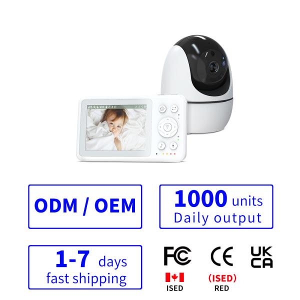 3.2 Inch 720P Baby Monitor with PTZ Camera and Night Vision
