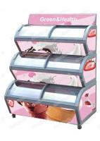 R290 Frigorífico de sorvete de 3 andares de forma oval para display refrigerado de frigorífico