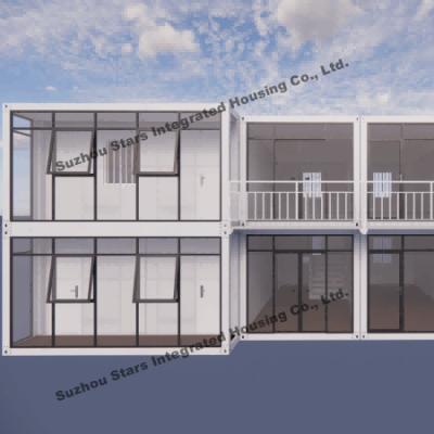 Customized Pre Built Modular Homes , Two Story Container House With Toilets