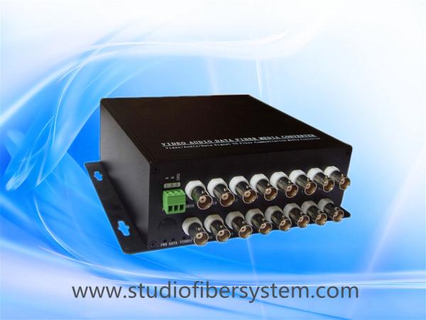 Mini 16CH AHD fiber converter with wall mounted aluminum case,compact desigend for CCTV system