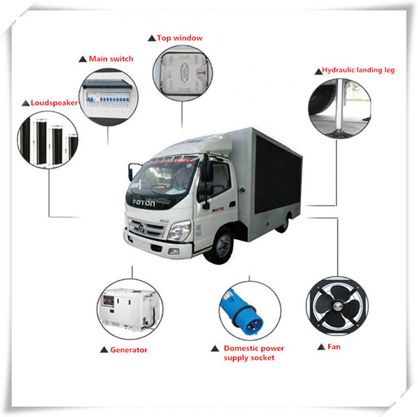 Тележка афиши СИД Foton Forland 4X2 7000cd для рекламы