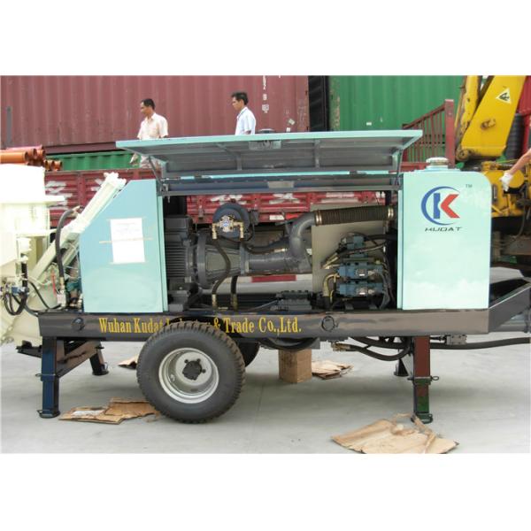 Trailer Type Hydraulic Concrete Pump For Foamed Cement / Fine Aggregate Concrete
