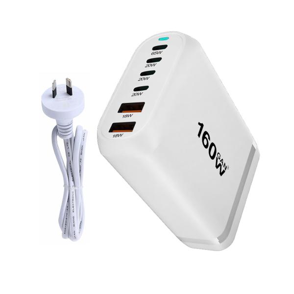 MacBook Mobile Phone OEM 160W 4USB Ports 2USB-C Ports PD Fast Desk Phone Charger