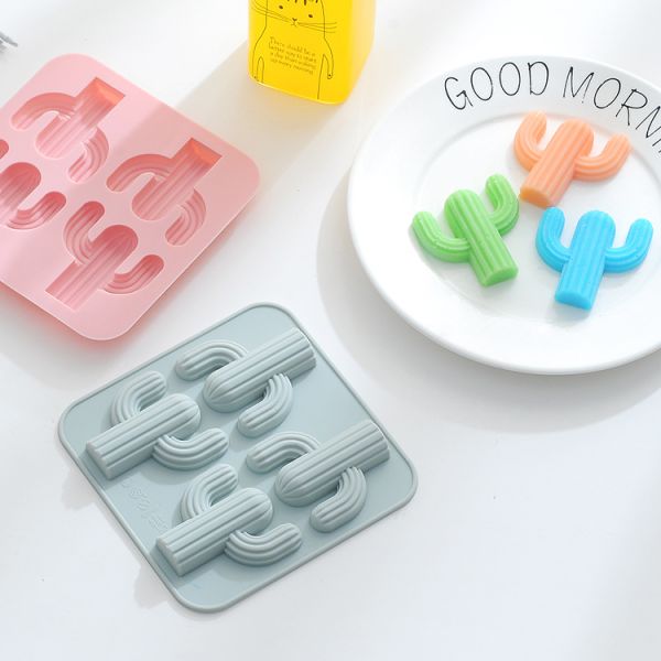 Spot Eco-Friendly Desert Cactus Silicone Baking Mold for Handmade Soap Bar Pudding Cake Care instructions Hand Wash Only