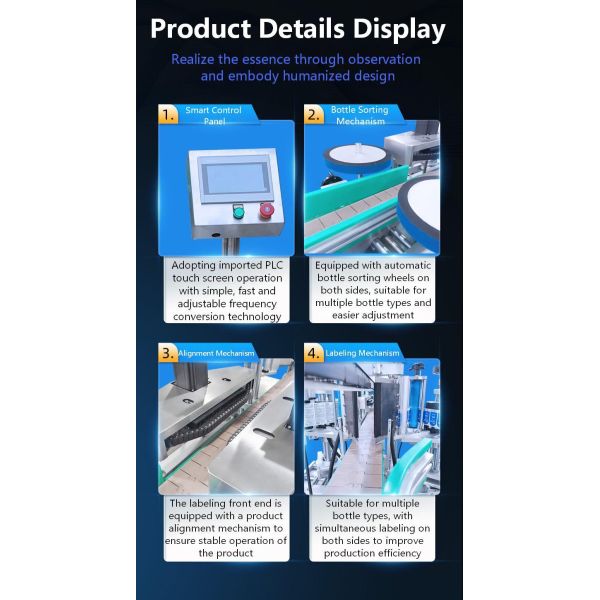 Fully automatic double-sided labeling machine CH-902 for laundry detergent, shampoo, front and back labels, square bottles, mineral water, double-sided labeling machine