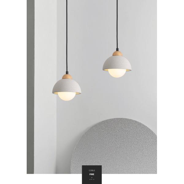 Ваби Саби стиль Цементный подвесок Светлый деревенский стеклянный люстра для спальни / столовой