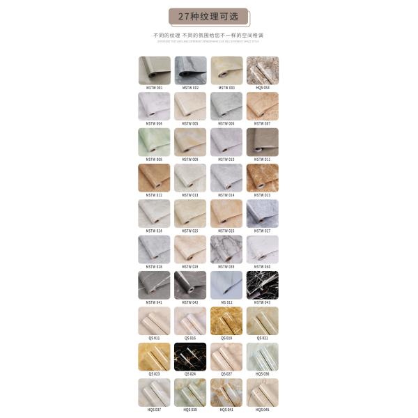 Waterproof Peel Stick Marble High Glossy Wallpaper for Household Refurbishment