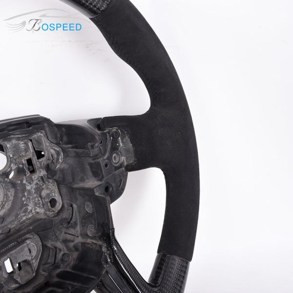 Yellow Stitch Land Rover Series Steering Wheel Carbon Fiber Black Style 35cm