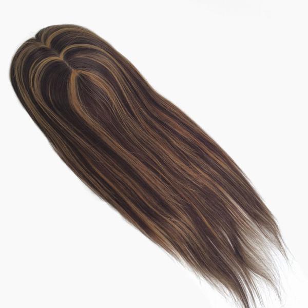 High Density European Free Part Silk Top Base 1B Real Remy Raw Hair Toupee Wig Pieces Toppers for Women
